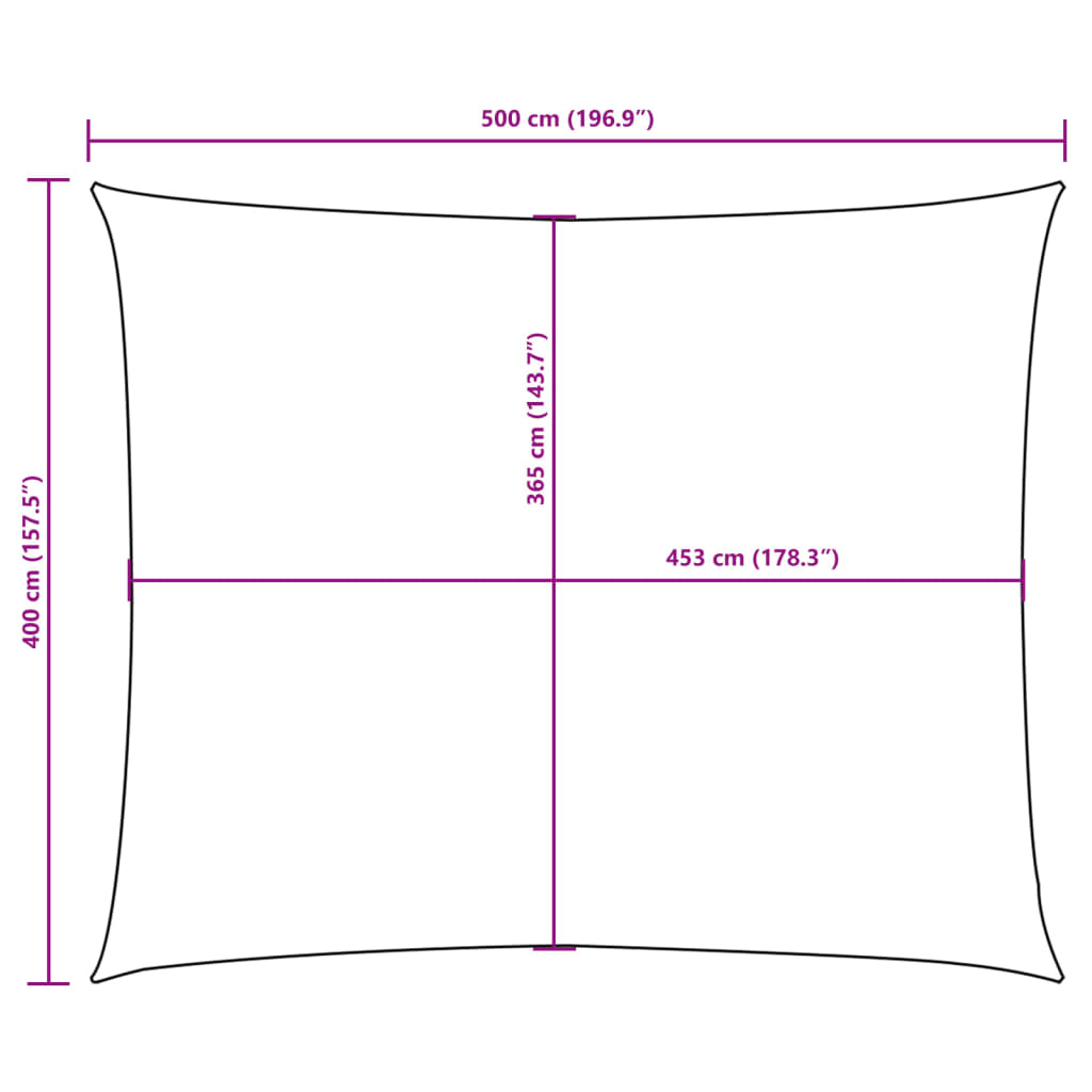 vidaXL Sonnensegel Oxford-Gewebe Rechteckig 4x5 m Weiß
