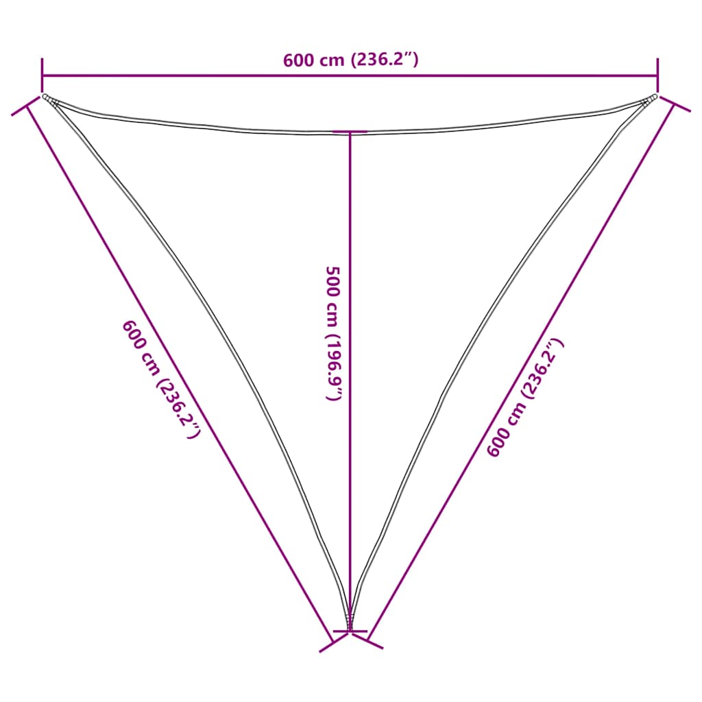 vidaXL Sonnensegel Oxford-Gewebe Dreieckig 6x6x6 m Weiß