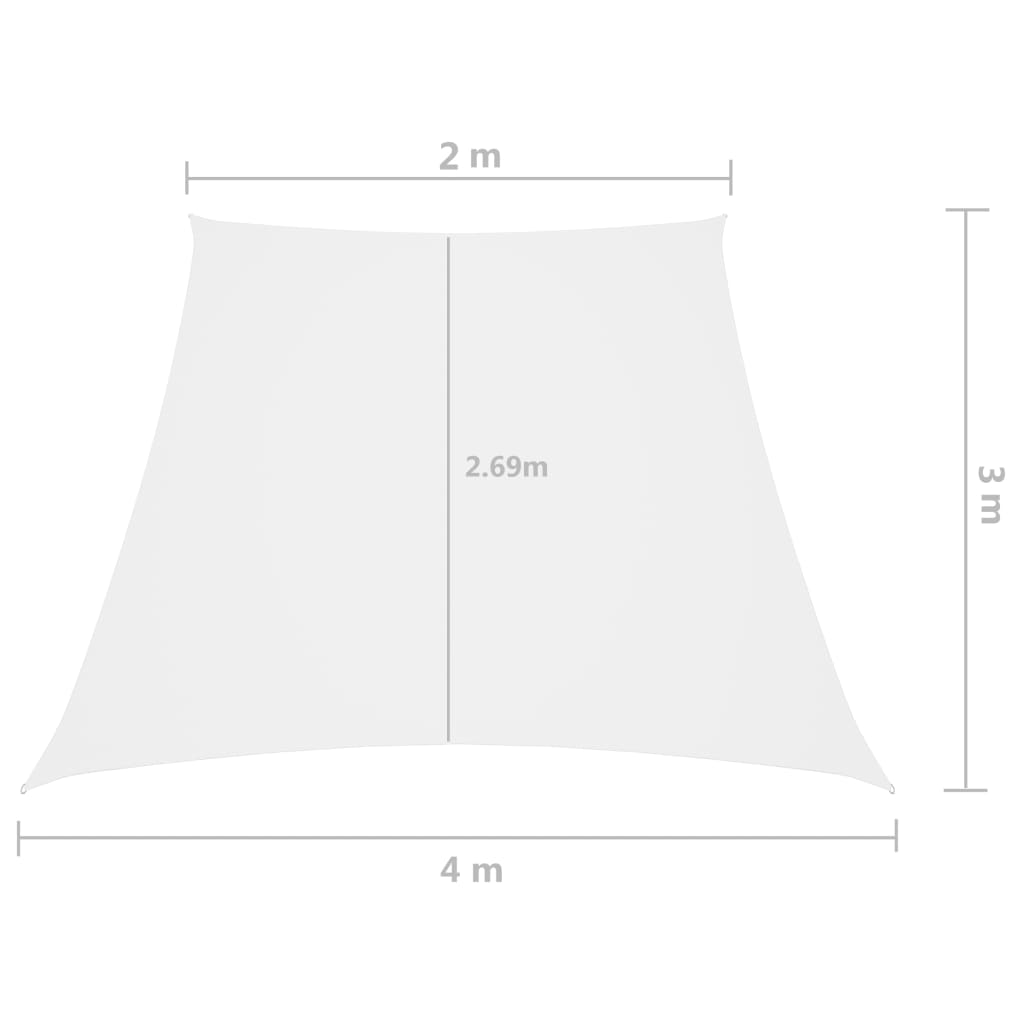 vidaXL Sonnensegel Oxford-Gewebe Trapezförmig 2/4x3 m Weiß