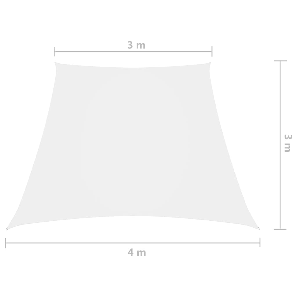 vidaXL Sonnensegel Oxford-Gewebe Trapezform 3/4x3 m Weiß
