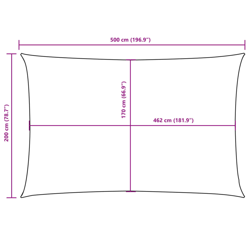 vidaXL Sonnensegel Oxford-Gewebe Rechteckig 2x5 m Terrakotta-Rot