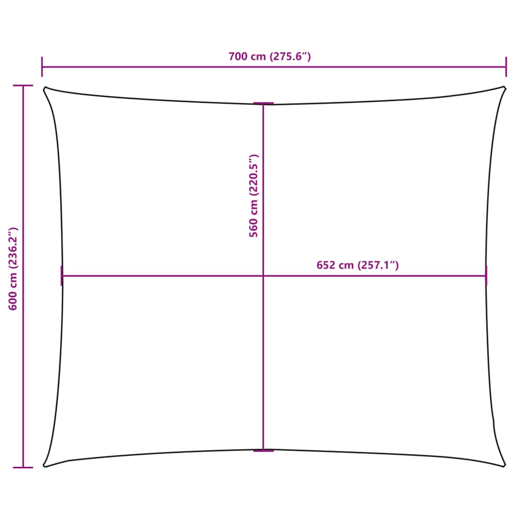 vidaXL Voile d'ombrage en tissu Oxford rectangulaire 6x7 m Rouge terre cuite
