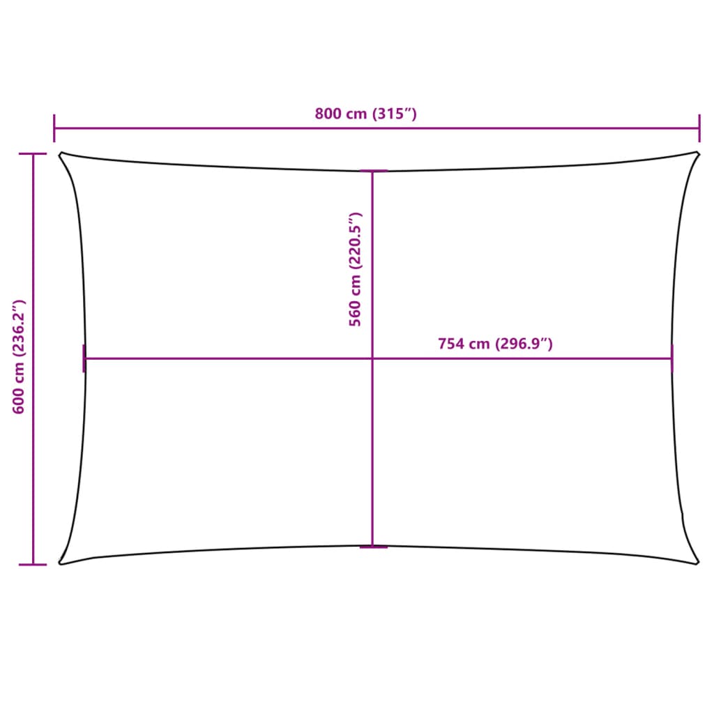 vidaXL Sonnensegel Oxford-Gewebe Rechteckig 6x8 m Terrakotta-Rot