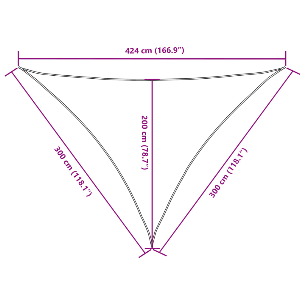 vidaXL Sonnensegel Oxford-Gewebe Dreieckig 3x3x4,24 m Terrakotta-Rot