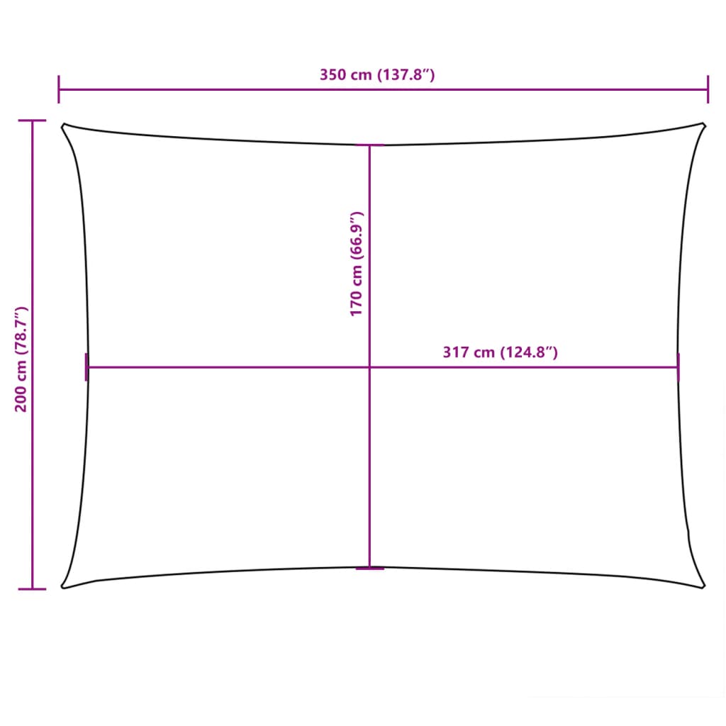 vidaXL Sonnensegel Oxford-Gewebe Rechteckig 2x3,5 m Taupe