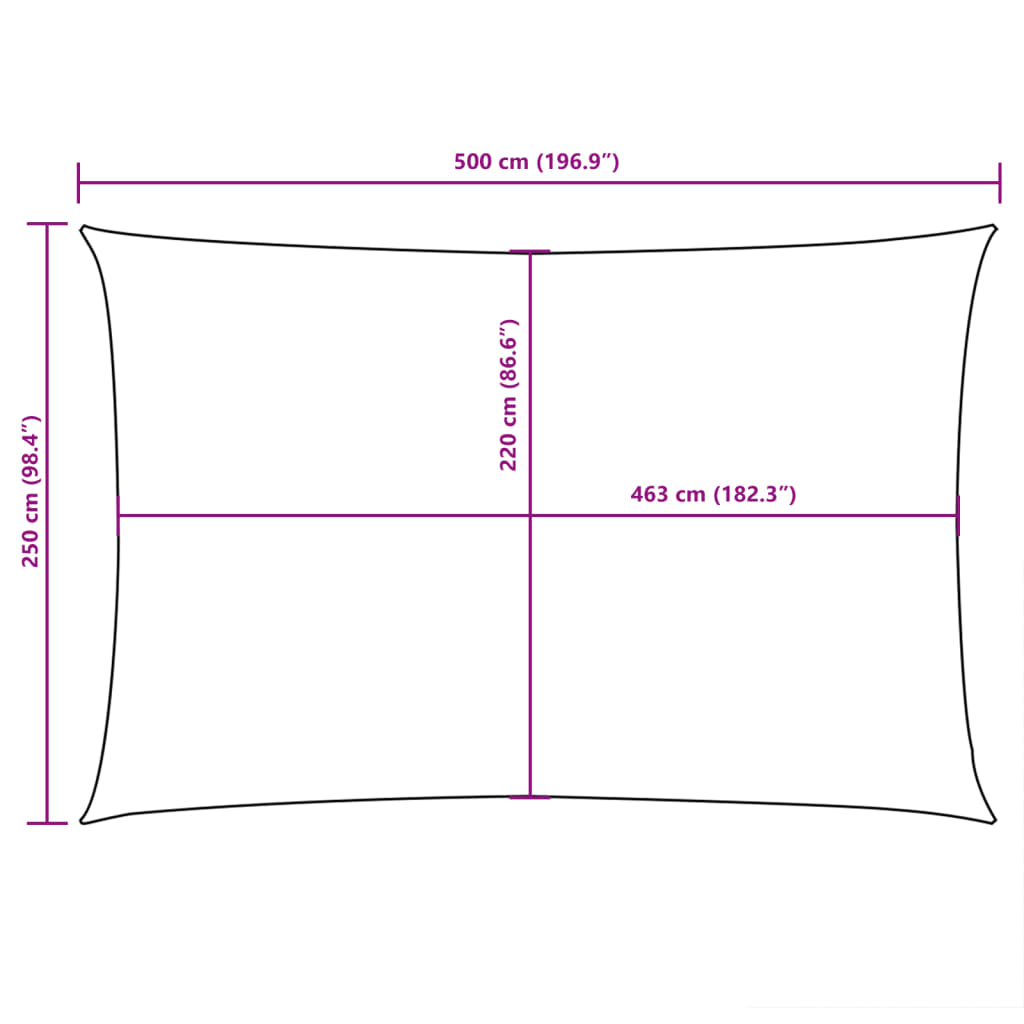 vidaXL Sonnensegel Oxford-Gewebe Rechteckig 2,5x5 m Taupe