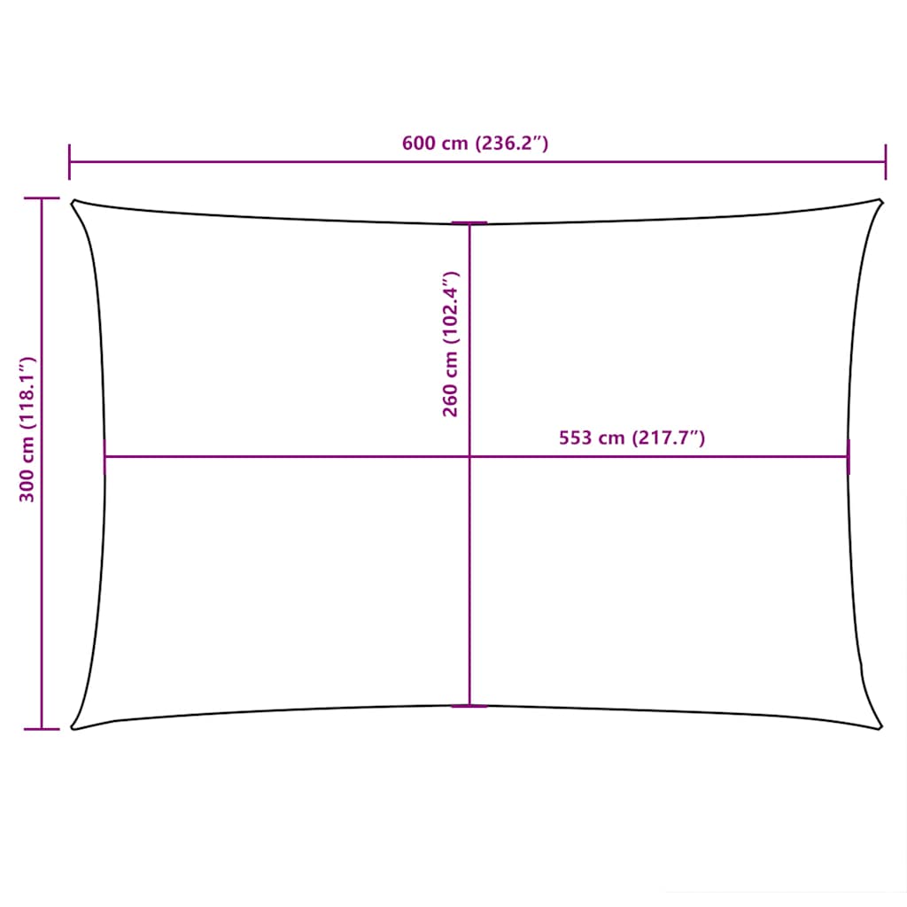 vidaXL Sonnensegel Oxford-Gewebe Rechteckig 3x6 m Taupe