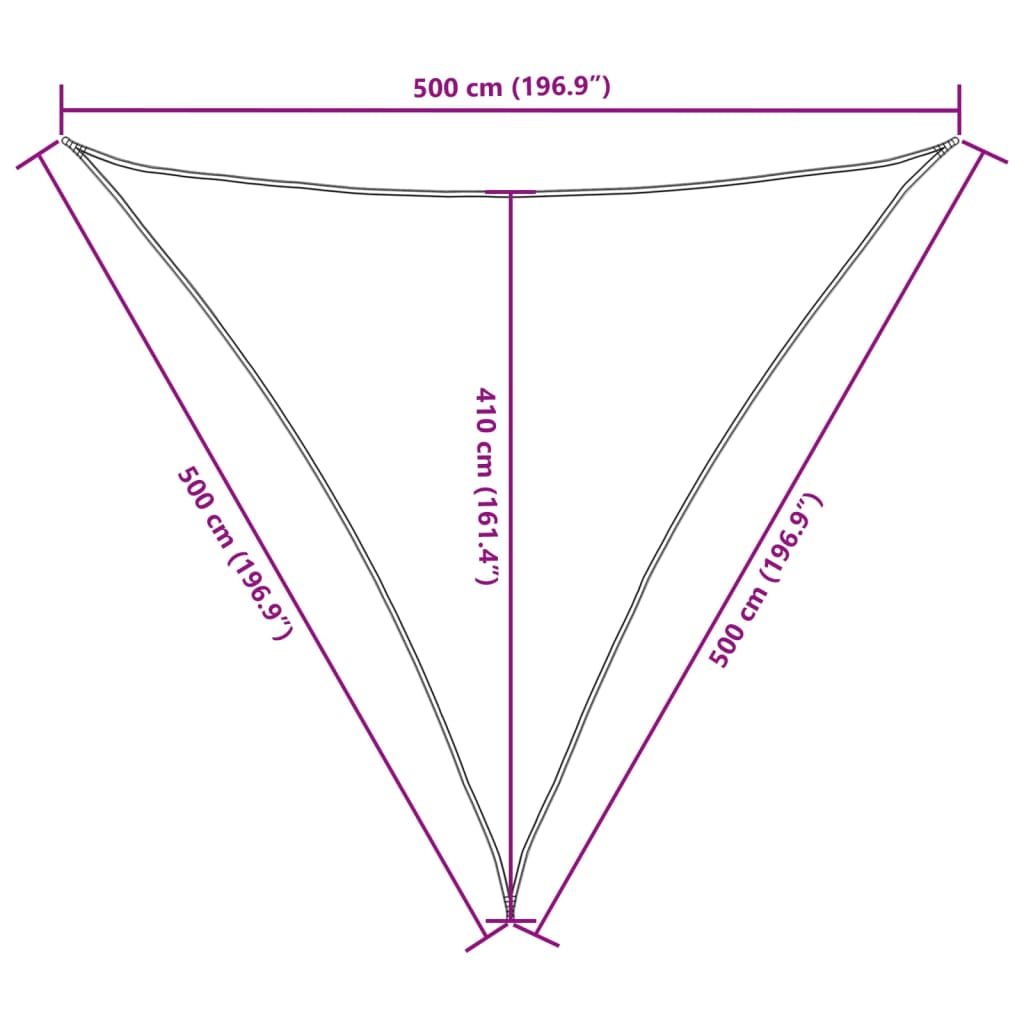 vidaXL Sonnensegel Oxford-Gewebe Dreieckig 5x5x5 m Taupe