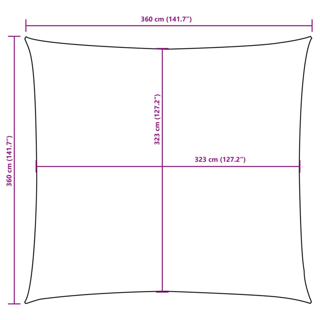 vidaXL Voile d'ombrage en tissu Oxford Carré 3,6x3,6 m Vert foncé