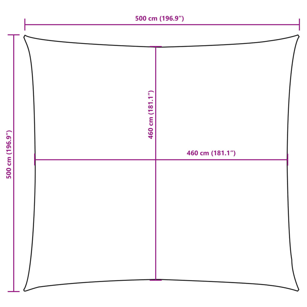 vidaXL Voile d'ombrage en tissu Oxford Carré 5x5 m Vert foncé