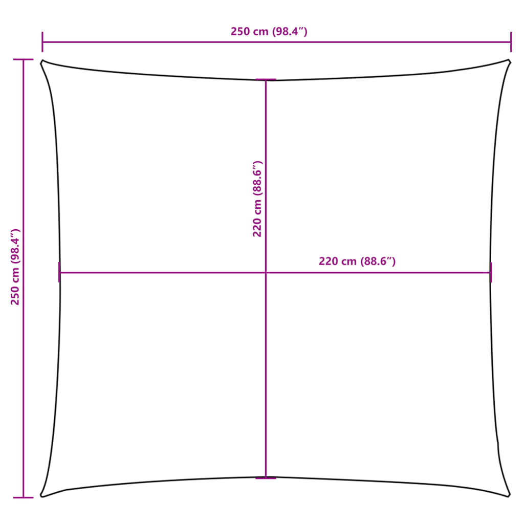 vidaXL Voile d'ombrage en tissu Oxford Carré 2,5x2,5 m Bleu