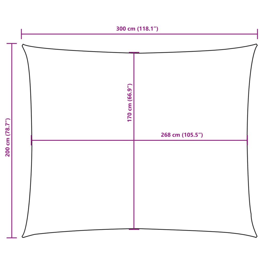 vidaXL Sonnensegel Oxford-Gewebe Rechteckig 2x3,5 m Blau