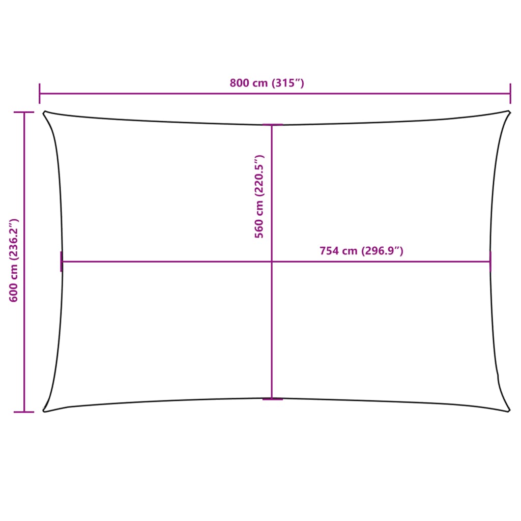 vidaXL Sonnensegel Oxford-Gewebe Rechteckig 6x8 m Blau