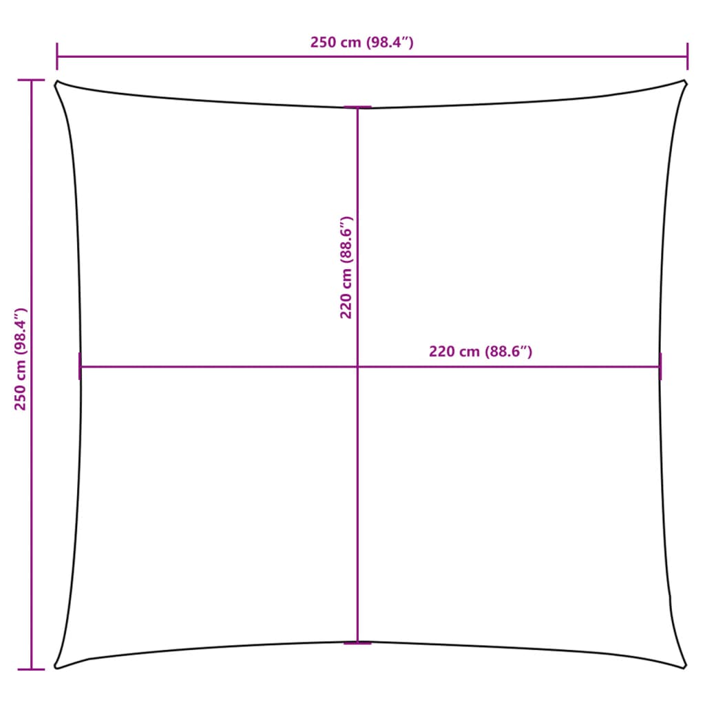 vidaXL Sonnensegel Oxford-Gewebe Quadratisch 2,5x2,5 m Gelb