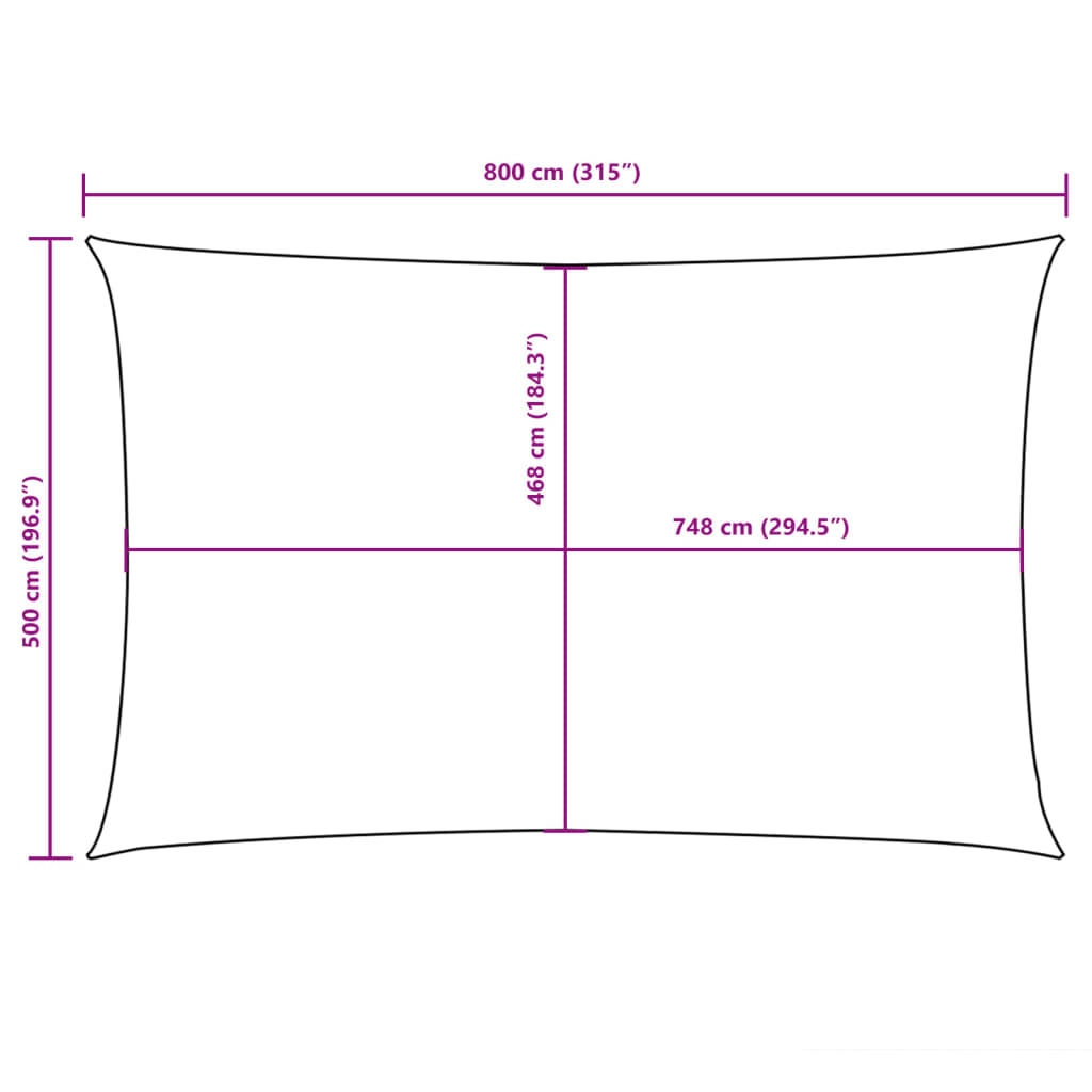 vidaXL Sonnensegel Oxford-Gewebe Rechteckig 5x8 m Gelb