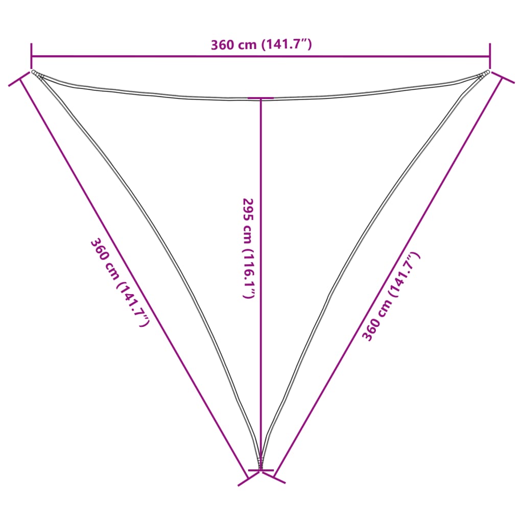 vidaXL Sonnensegel Oxford-Gewebe Dreieckig 3,6x3,6x3,6 m Gelb