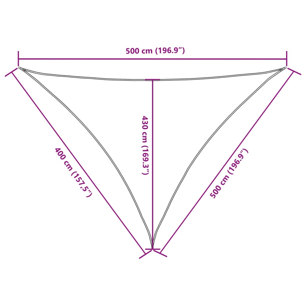 vidaXL Sonnensegel Oxford-Gewebe Dreieckig 4x5x5 m Gelb