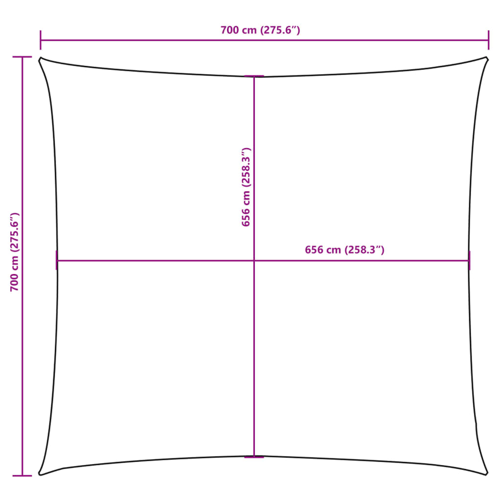 vidaXL Sonnensegel Oxford-Gewebe Quadratisch 7x7 m Rot