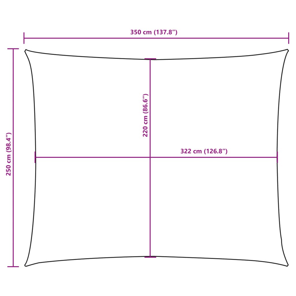 vidaXL Voile d'ombrage en tissu Oxford rectangulaire 2,5x3,5 m Rouge