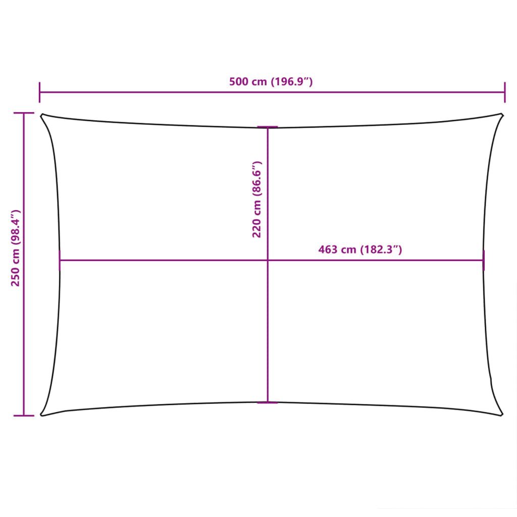 vidaXL Voile d'ombrage en tissu Oxford rectangulaire 2,5x5 m Rouge