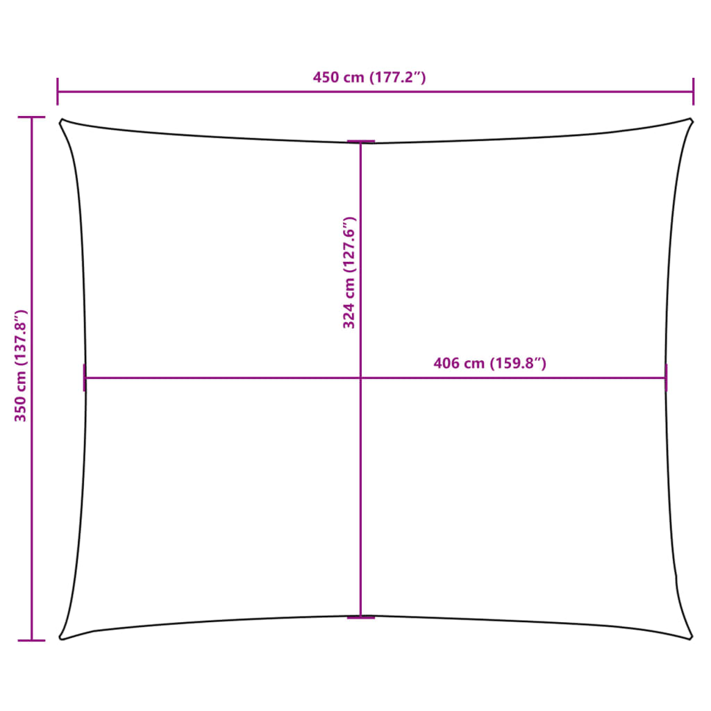 vidaXL Sonnensegel Oxford-Gewebe Rechteckig 3,5x4,5 m Rot