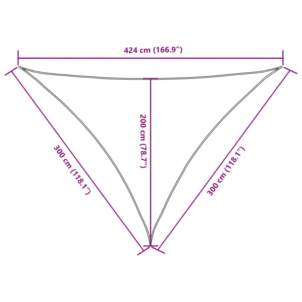 vidaXL Sonnensegel Oxford-Gewebe Dreieckig 3x3x4,24 m Rot