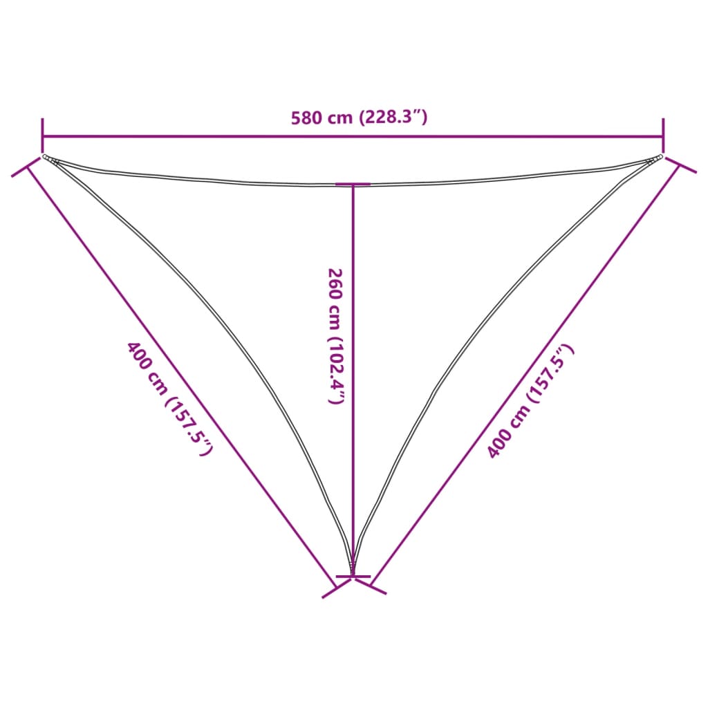 vidaXL Voile d'ombrage en tissu Oxford triangulaire 4x4x5,8 m Rouge