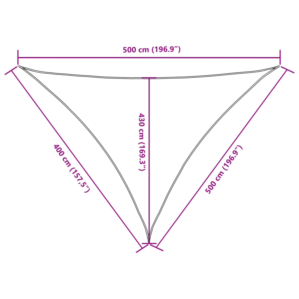 vidaXL Sonnensegel Oxford-Gewebe Dreieckig 4x5x5 m Rot