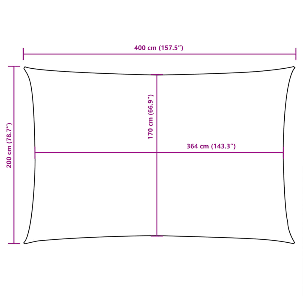 vidaXL Voile d'ombrage en tissu Oxford rectangulaire 2x4 m Noir