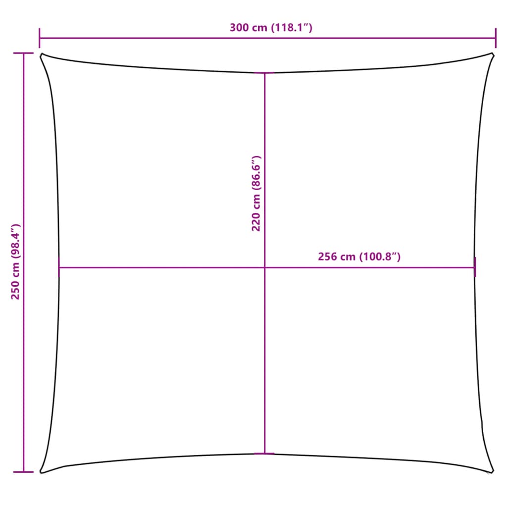 vidaXL Sonnensegel Oxford-Gewebe Rechteckig 2,5x3 m Schwarz