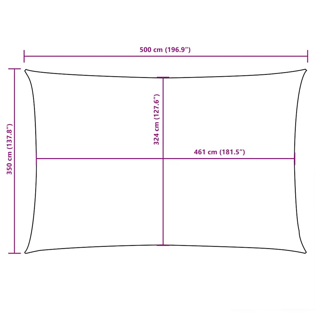 vidaXL Sonnensegel Oxford-Gewebe Rechteckig 3,5x5 m Schwarz
