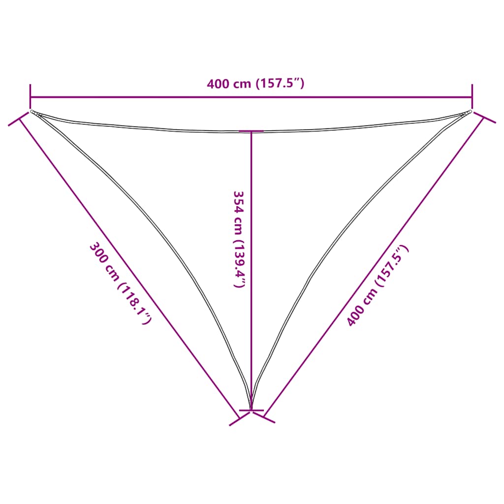 vidaXL Sonnensegel Oxford-Gewebe Dreieckig 3x4x4 m Braun