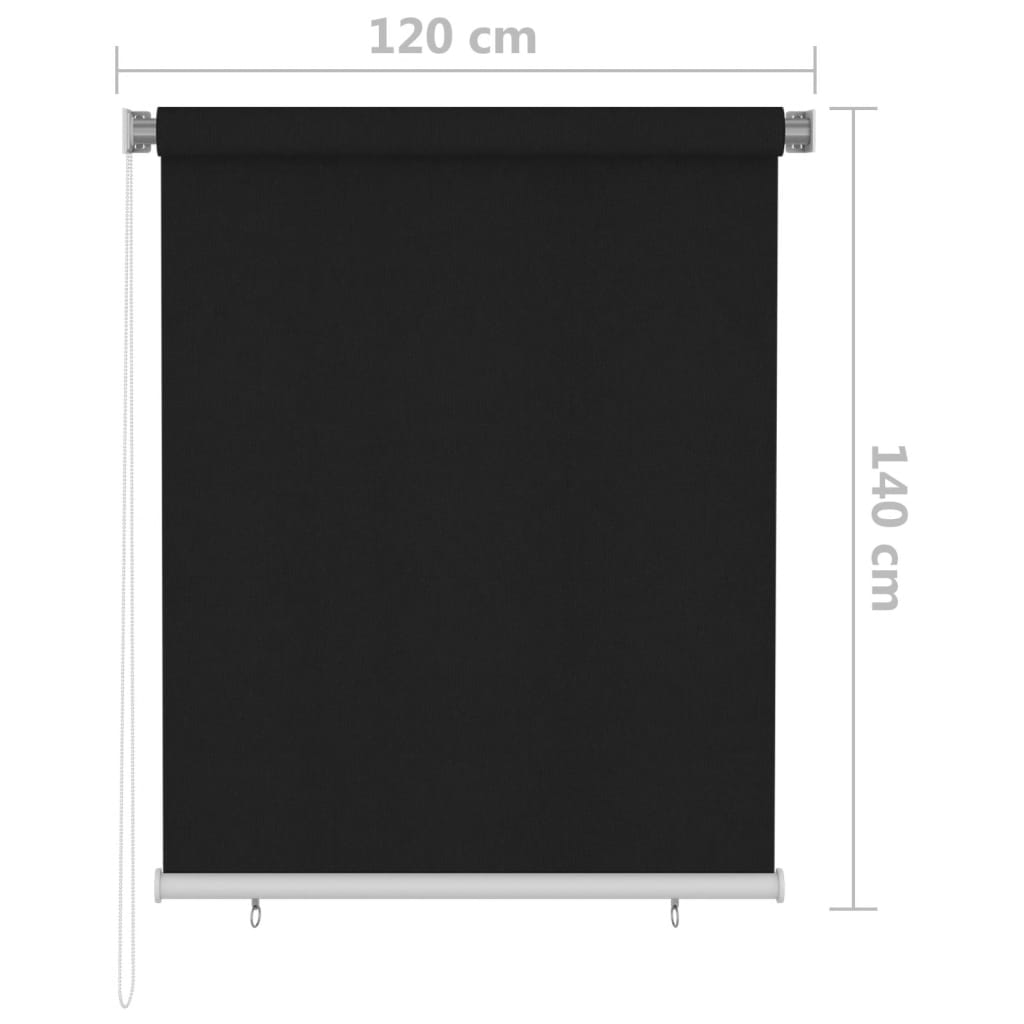 vidaXL Store extérieur 120x140 cm Noir