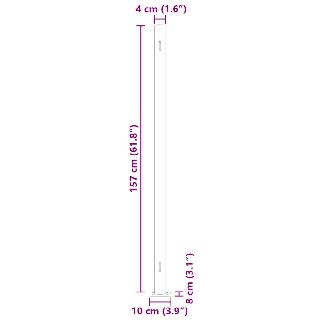 Seitenmarkise Ausziehbar 600x160 cm Grau