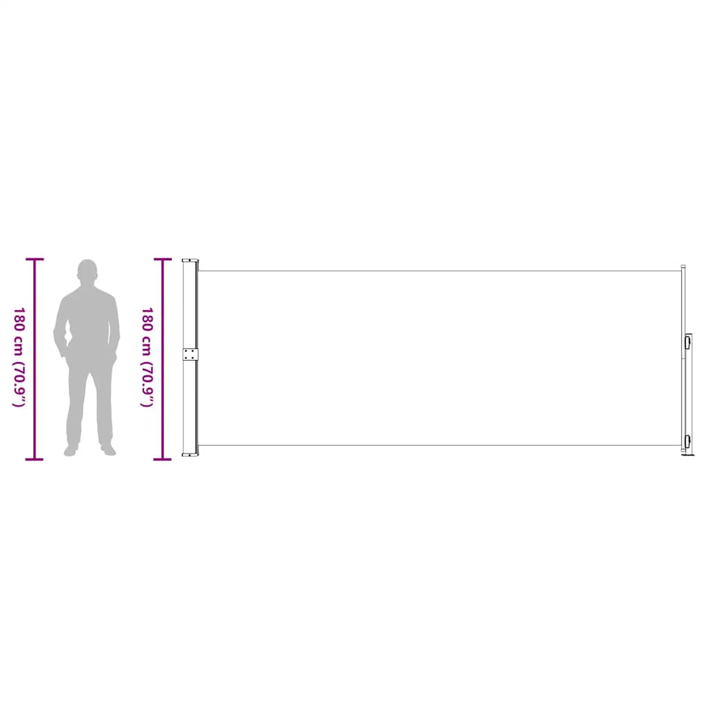 Seitenmarkise Ausziehbar 180x500 cm Grau