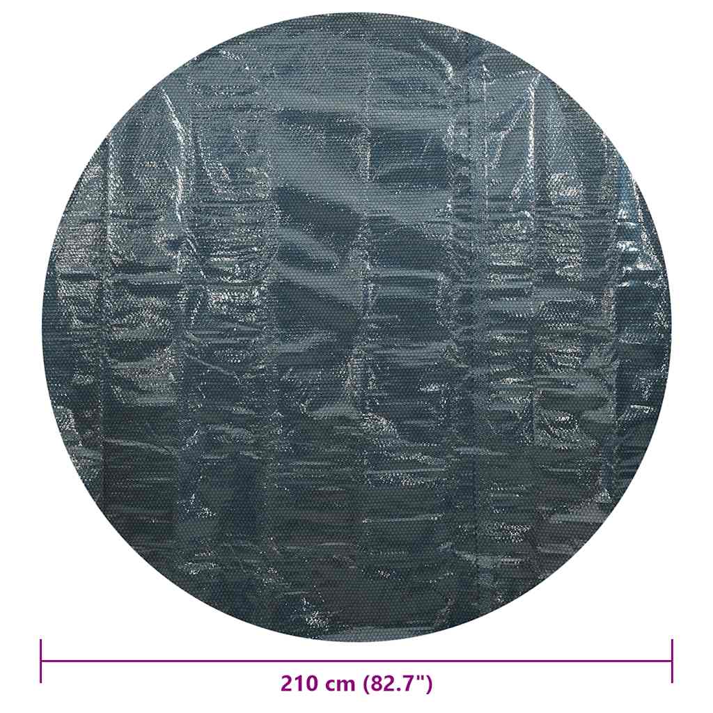 Treibende Pool-Solarplane PE 210 cm Schwarz und Blau