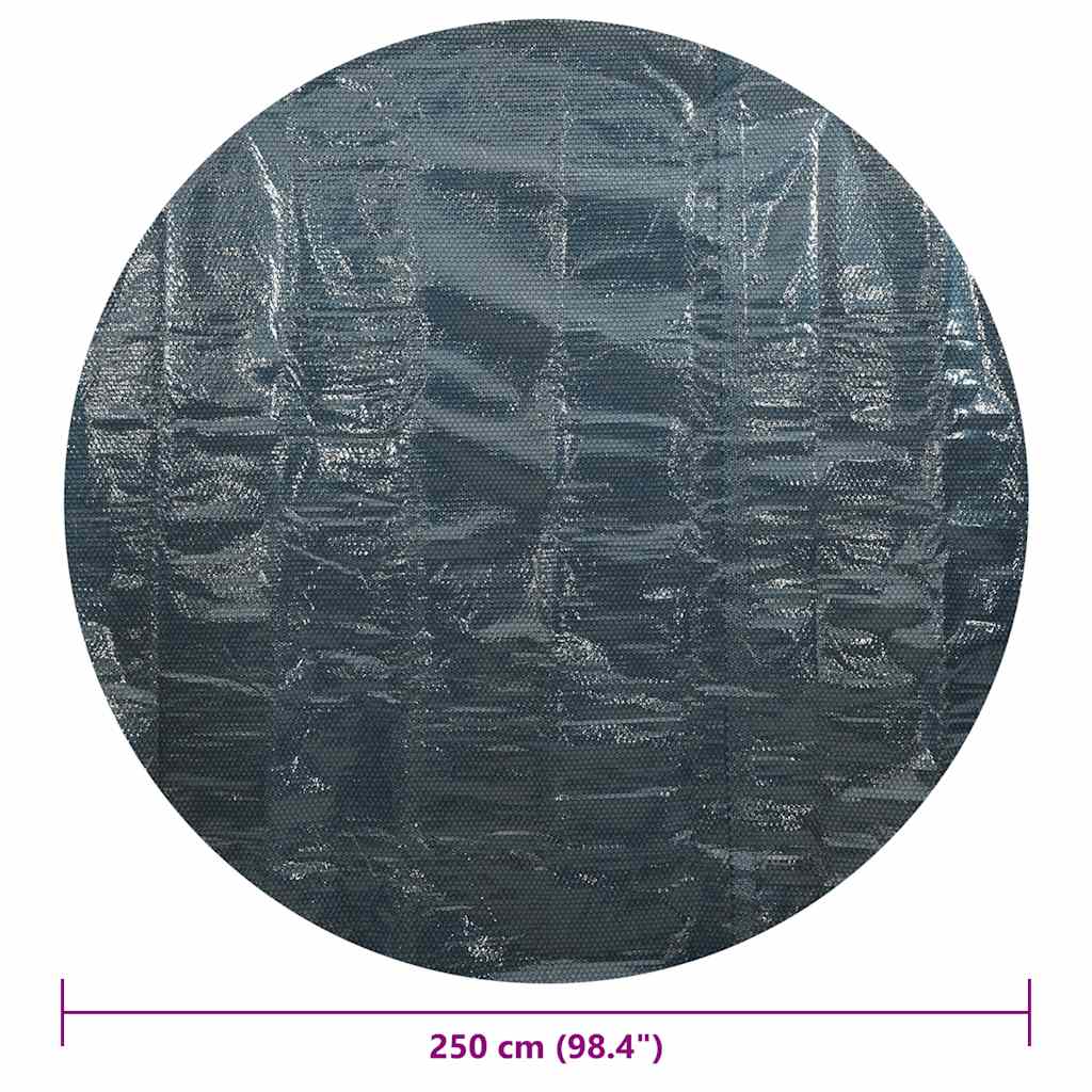 Treibende Pool-Solarplane PE 250 cm Schwarz und Blau