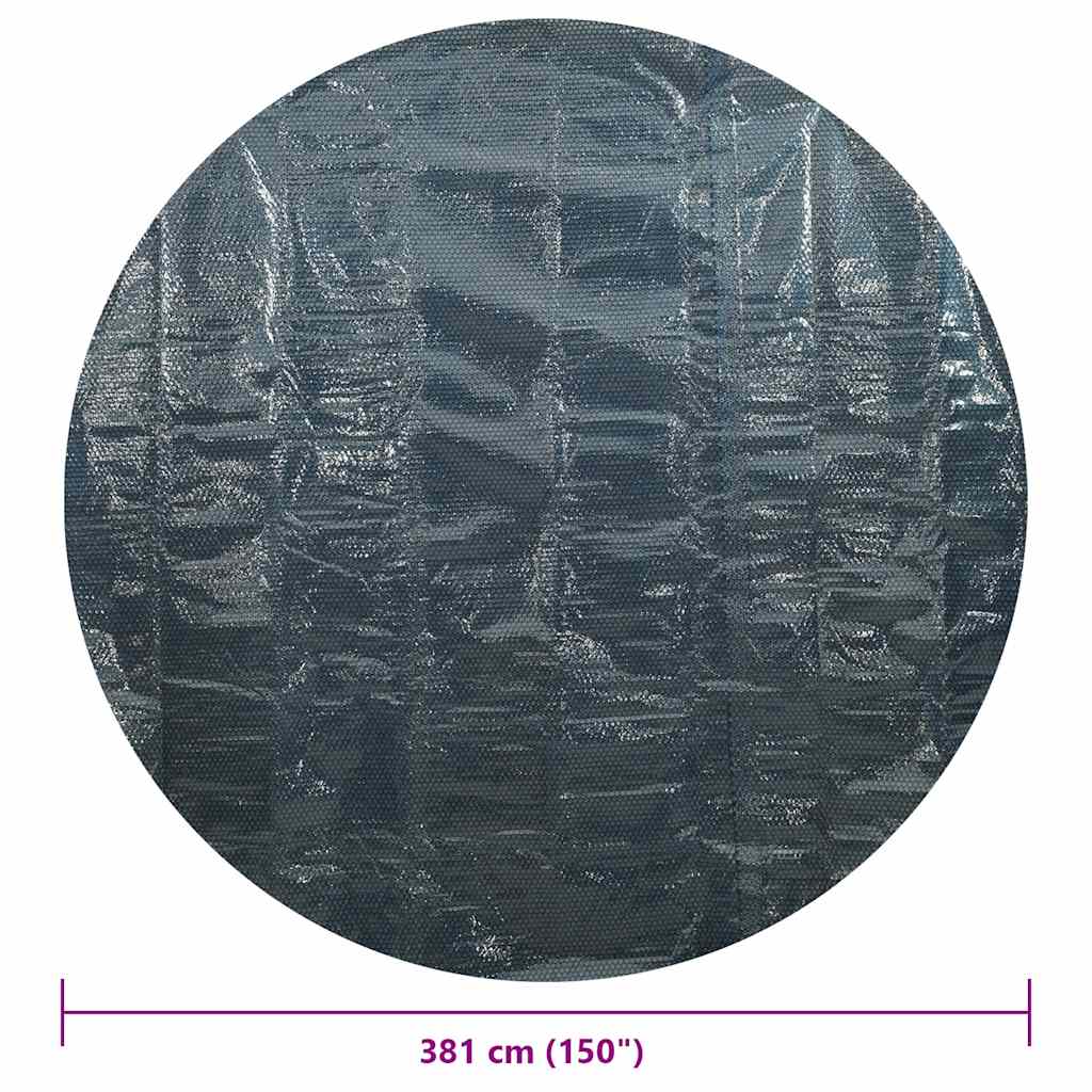 Treibende Pool-Solarplane PE 381 cm Schwarz und Blau