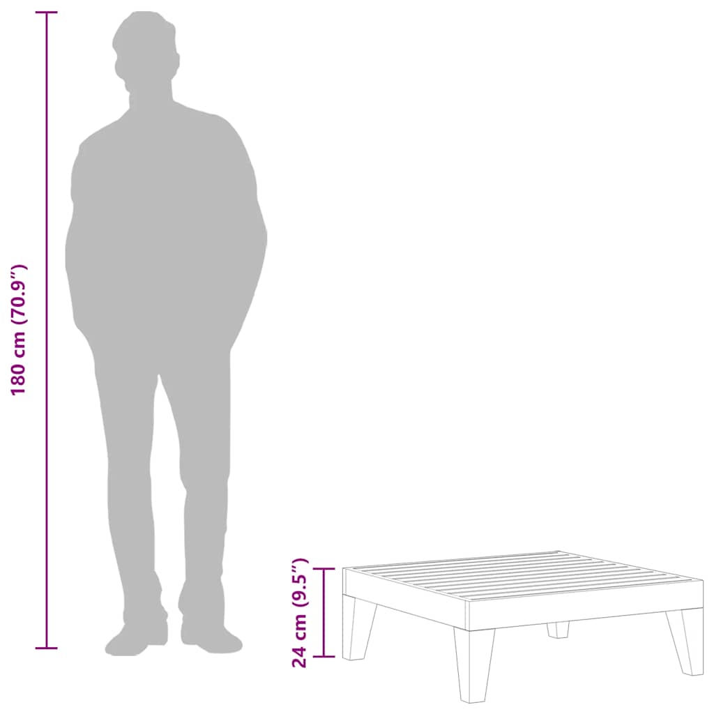 Gartentisch 68,5x68,5x24 cm Akazie Massivholz