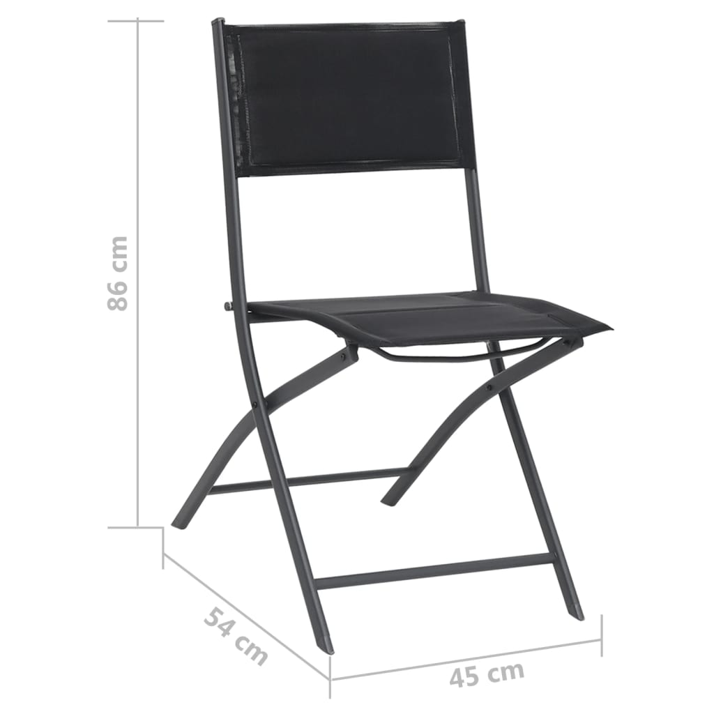 vidaXL Klappbare Gartenstühle 2 Stk. Stahl und Textilene