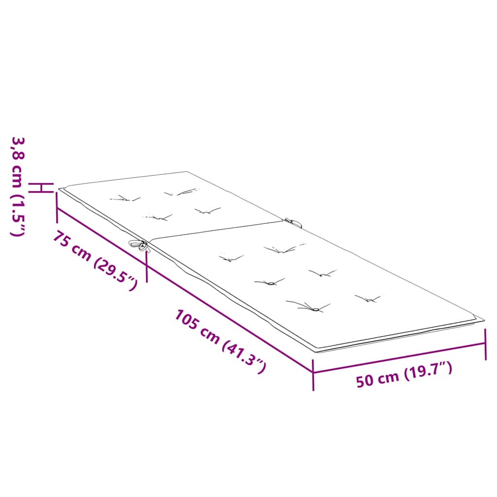 Liegestuhl-Auflage Beige (75+105)x50x4 cm