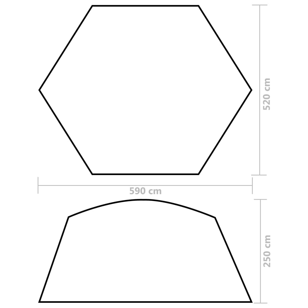 vidaXL Pool-Zelt Stoff 590x520x250 cm Grau
