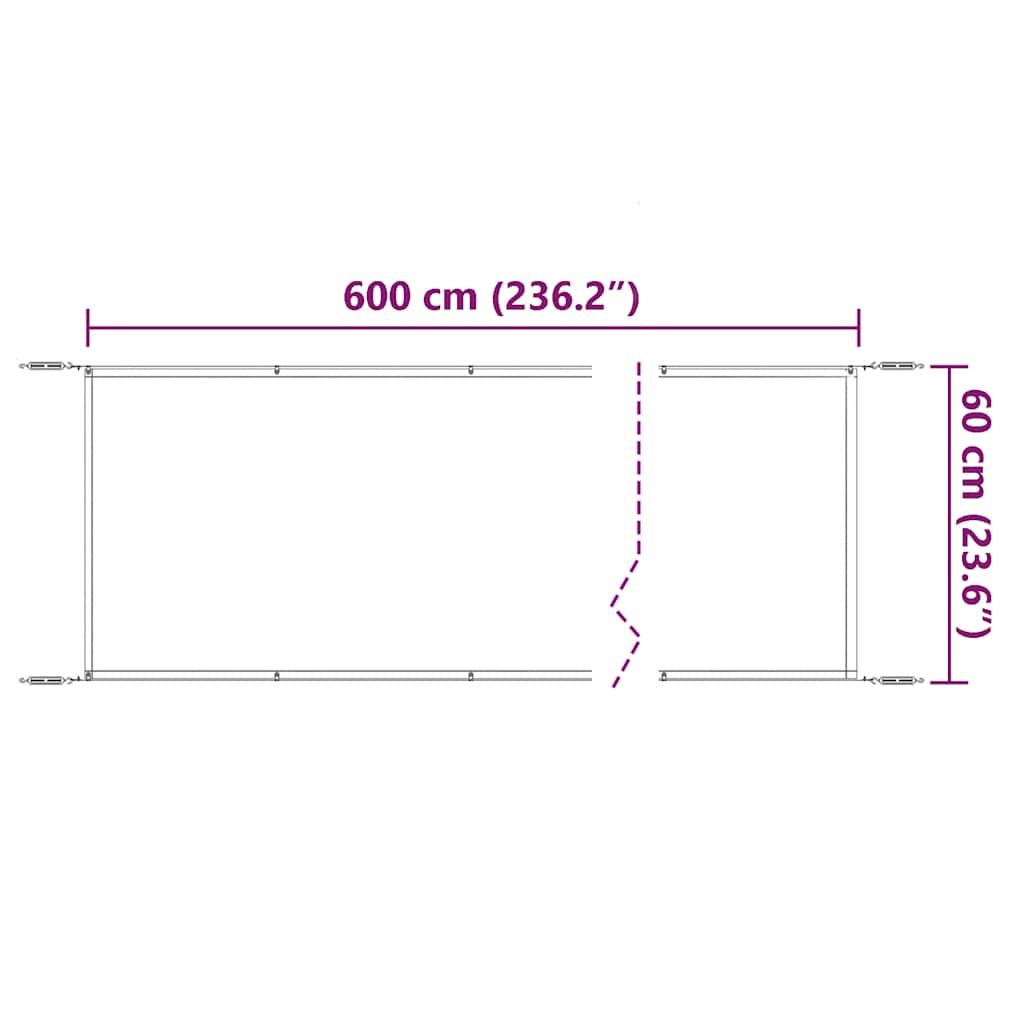 vidaXL Senkrechtmarkise Beige 60x600 cm Oxford-Gewebe
