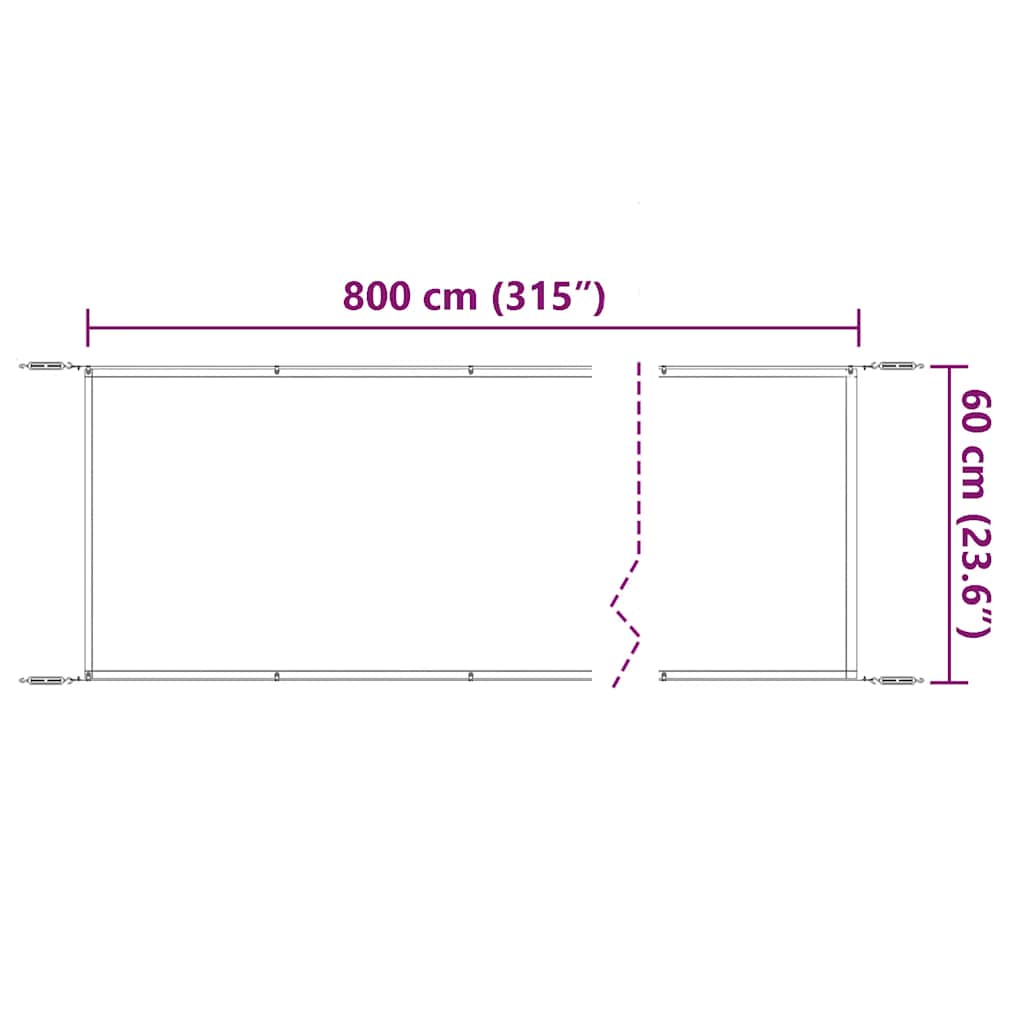 vidaXL Senkrechtmarkise Beige 60x800 cm Oxford-Gewebe