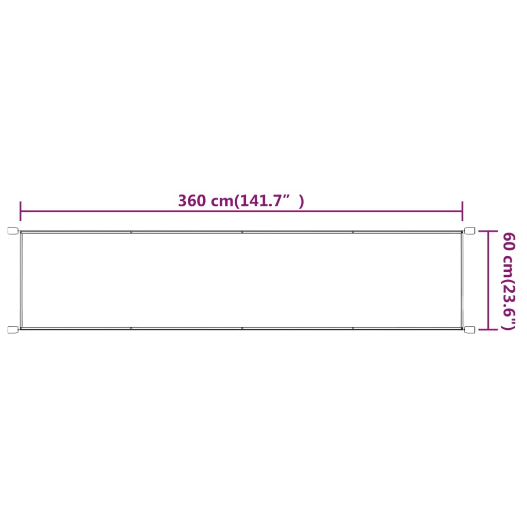 vidaXL Store latéral Bleu 60x360 cm Tissu Oxford