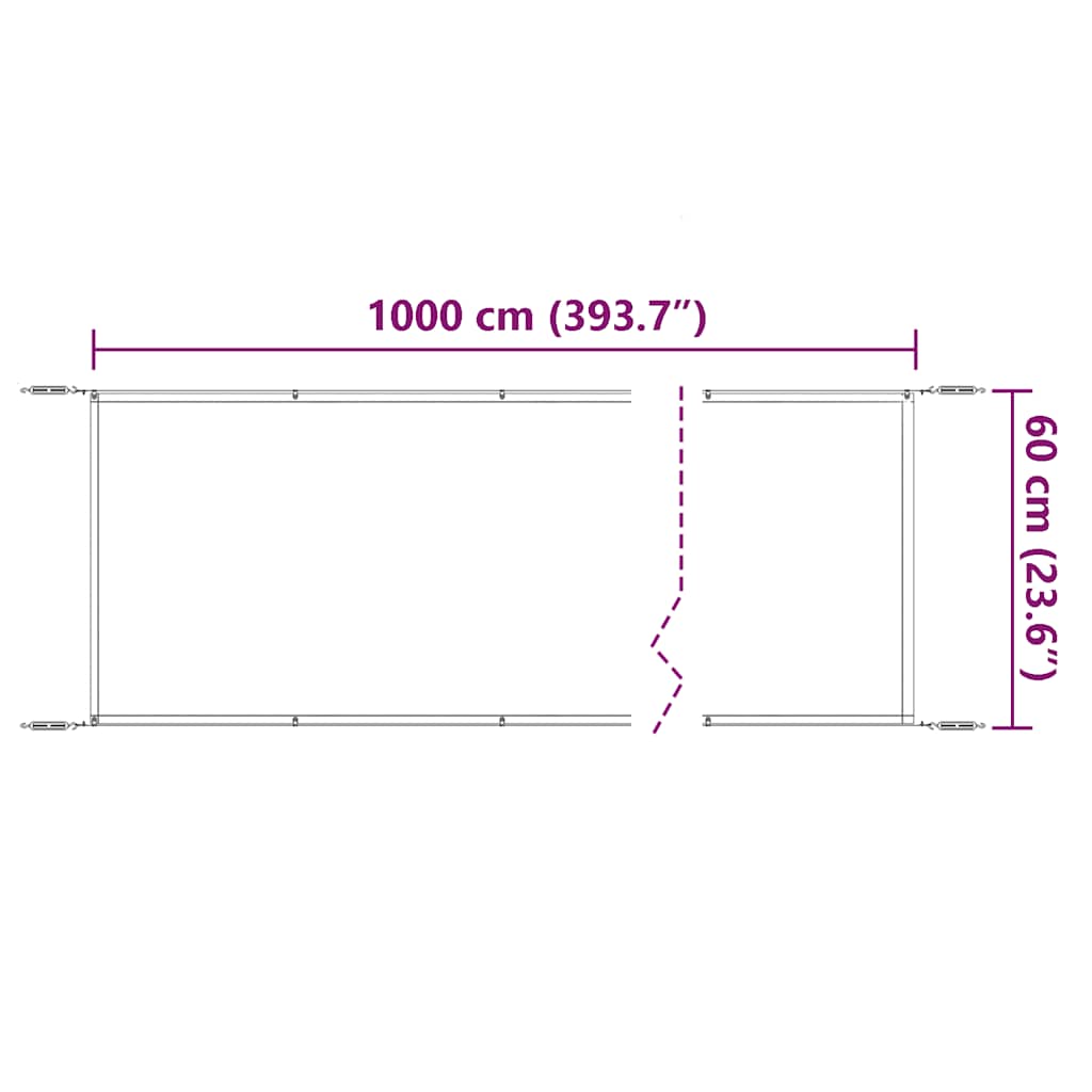 vidaXL Store latéral bleu 60x1000 cm Tissu Oxford