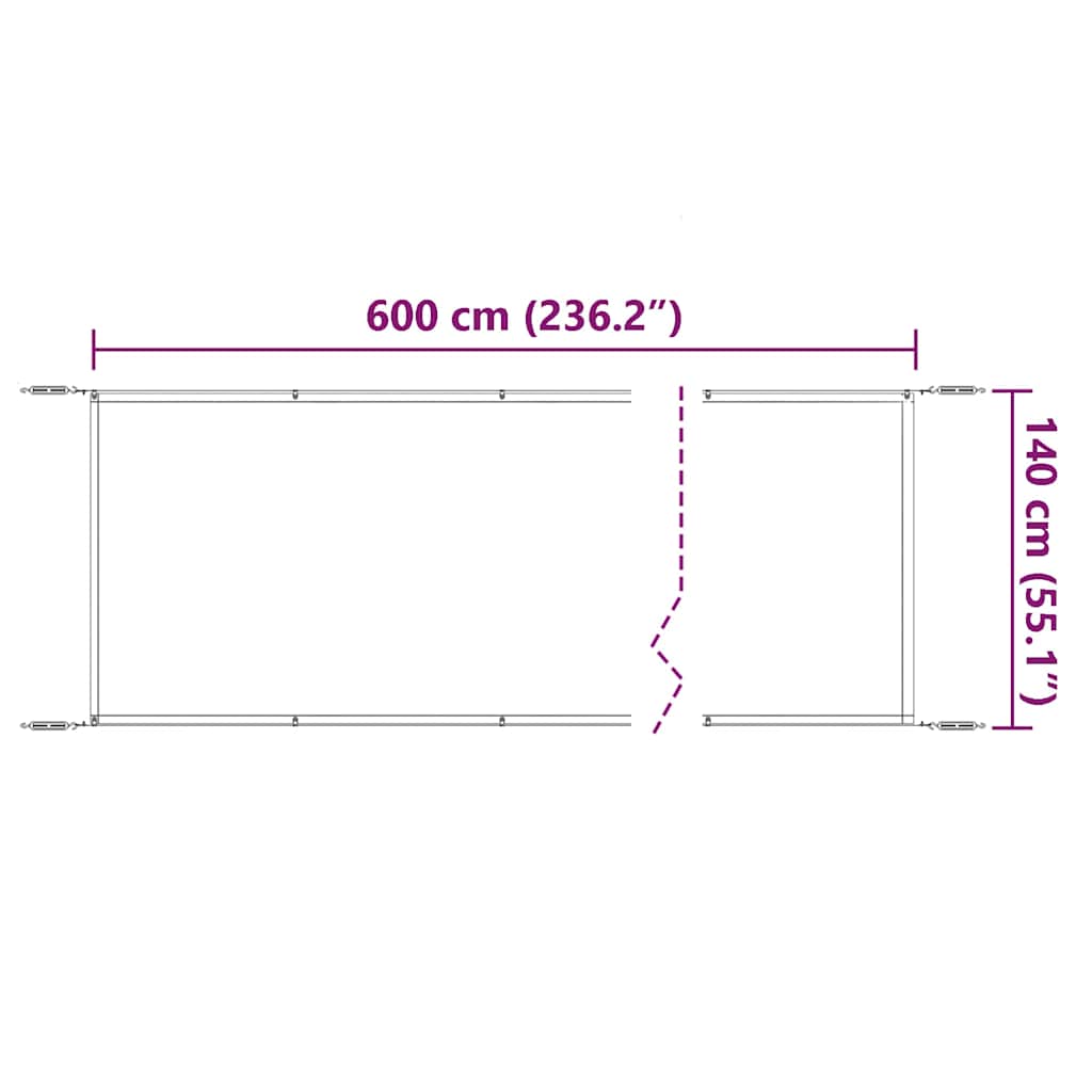 vidaXL Senkrechtmarkise Blau 140x600 cm Oxford-Gewebe