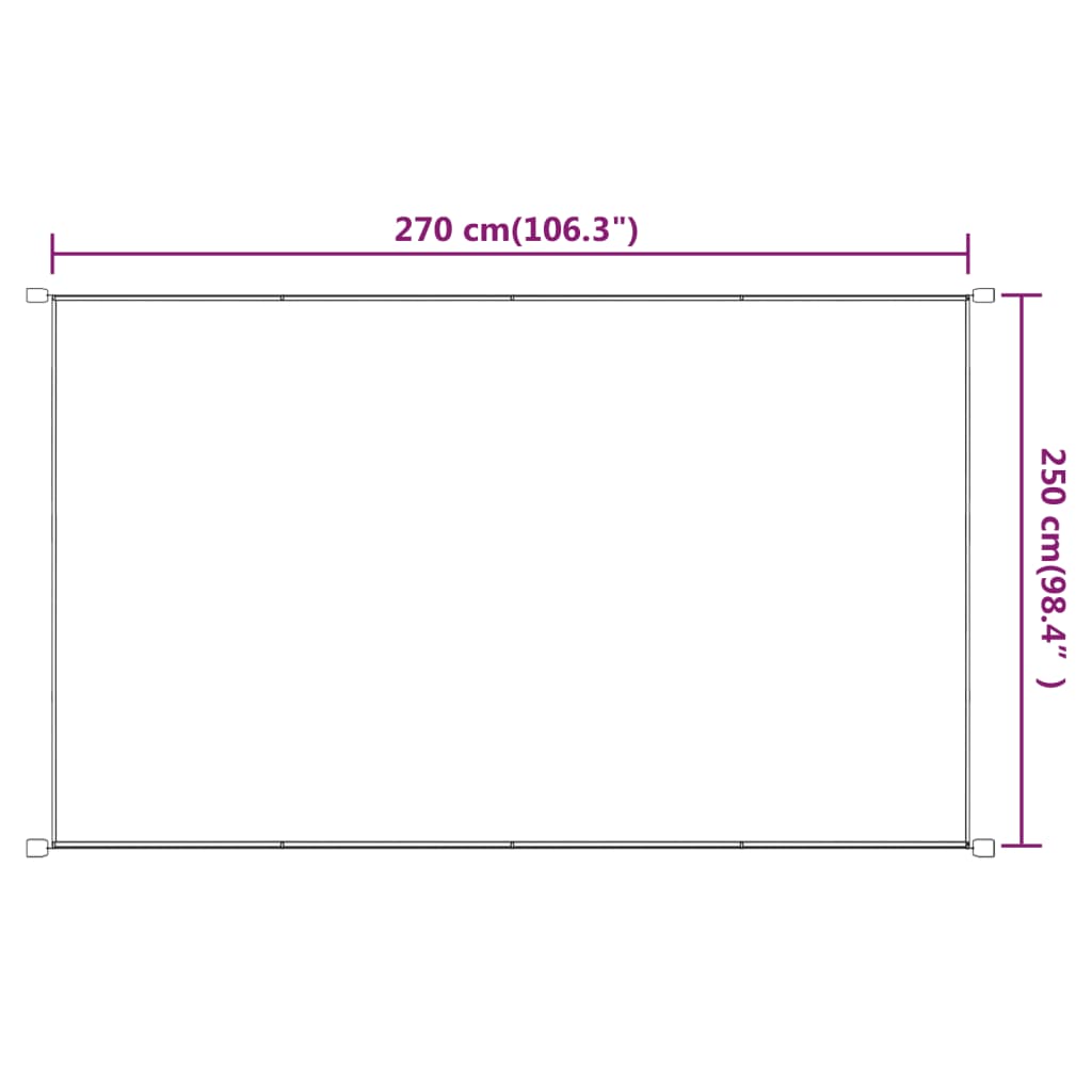 vidaXL Store latéral bleu 250x270 cm Tissu Oxford