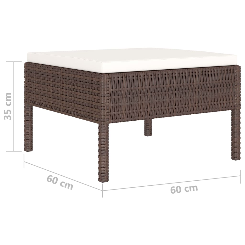 vidaXL 4-tlg. Garten-Lounge-Set mit Auflagen Poly Rattan Braun