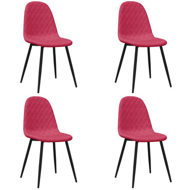 vidaXL Chaises de salle à manger 4 pcs Velours Rouge bordeaux